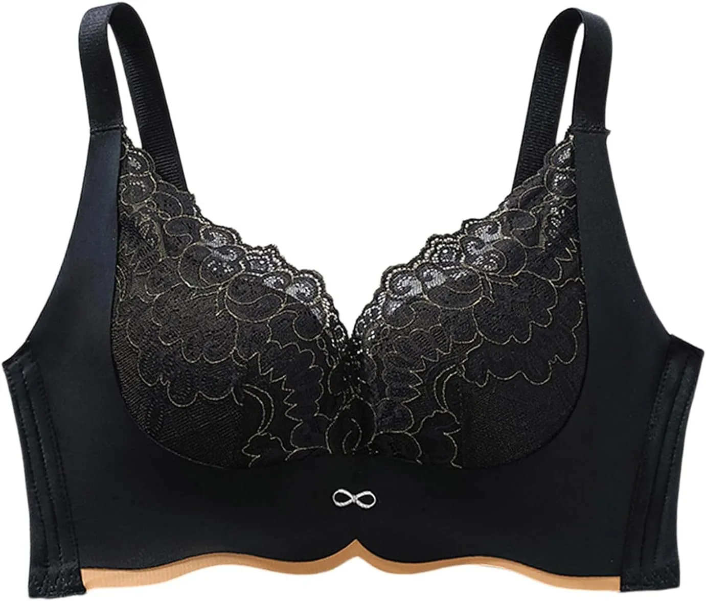 Lace Bra for Women Plus Size V Neck Lace Floral Breathable Brassiere Comfort Support No Underwire Wireless Bralette