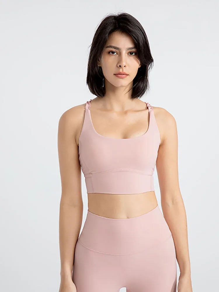 Lace Sling Dance Bra Push Up Wearable Shockproof Yoga Tank Top