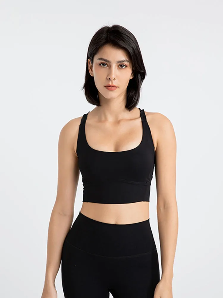 Lace Sling Dance Bra Push Up Wearable Shockproof Yoga Tank Top