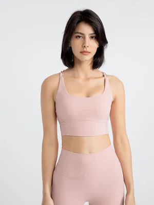 Lace Sling Dance Bra Push Up Wearable Shockproof Yoga Tank Top