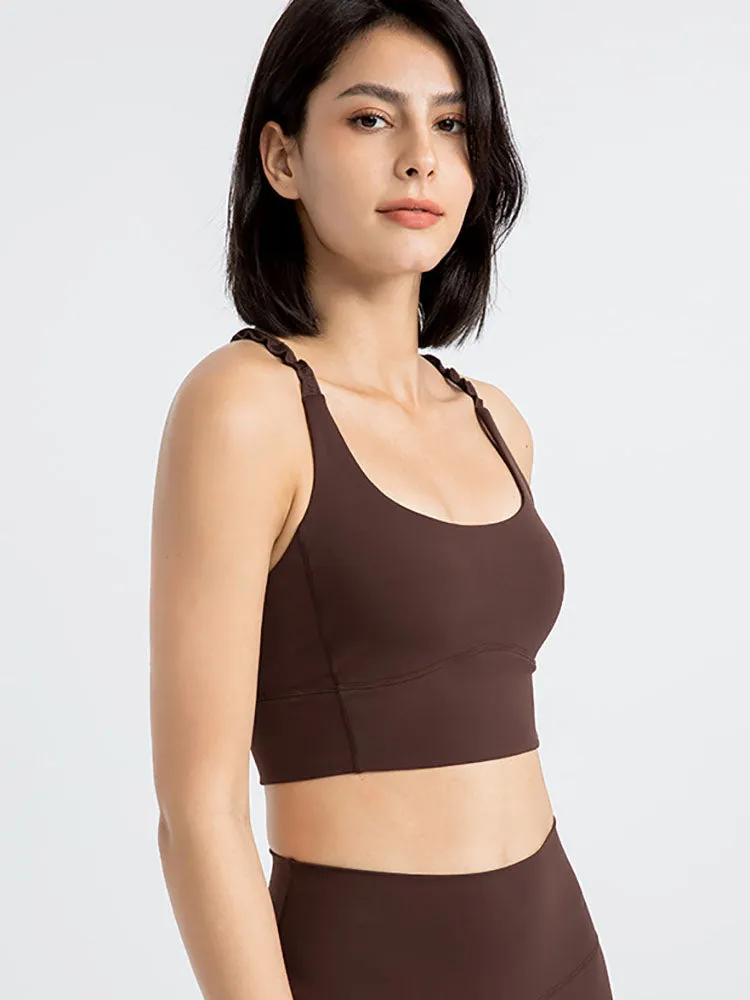 Lace Sling Dance Bra Push Up Wearable Shockproof Yoga Tank Top