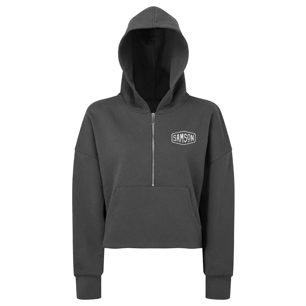 Ladies Cropped Hoodie With Zip