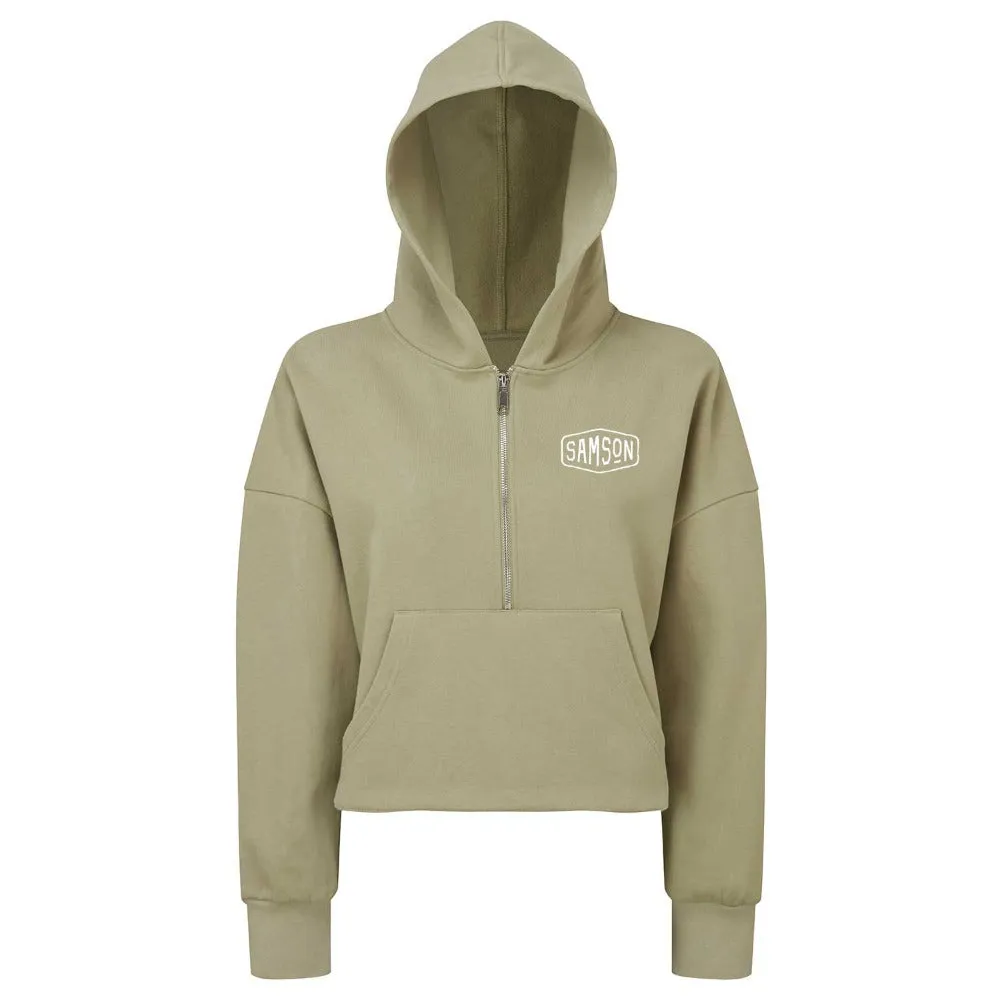 Ladies Cropped Hoodie With Zip