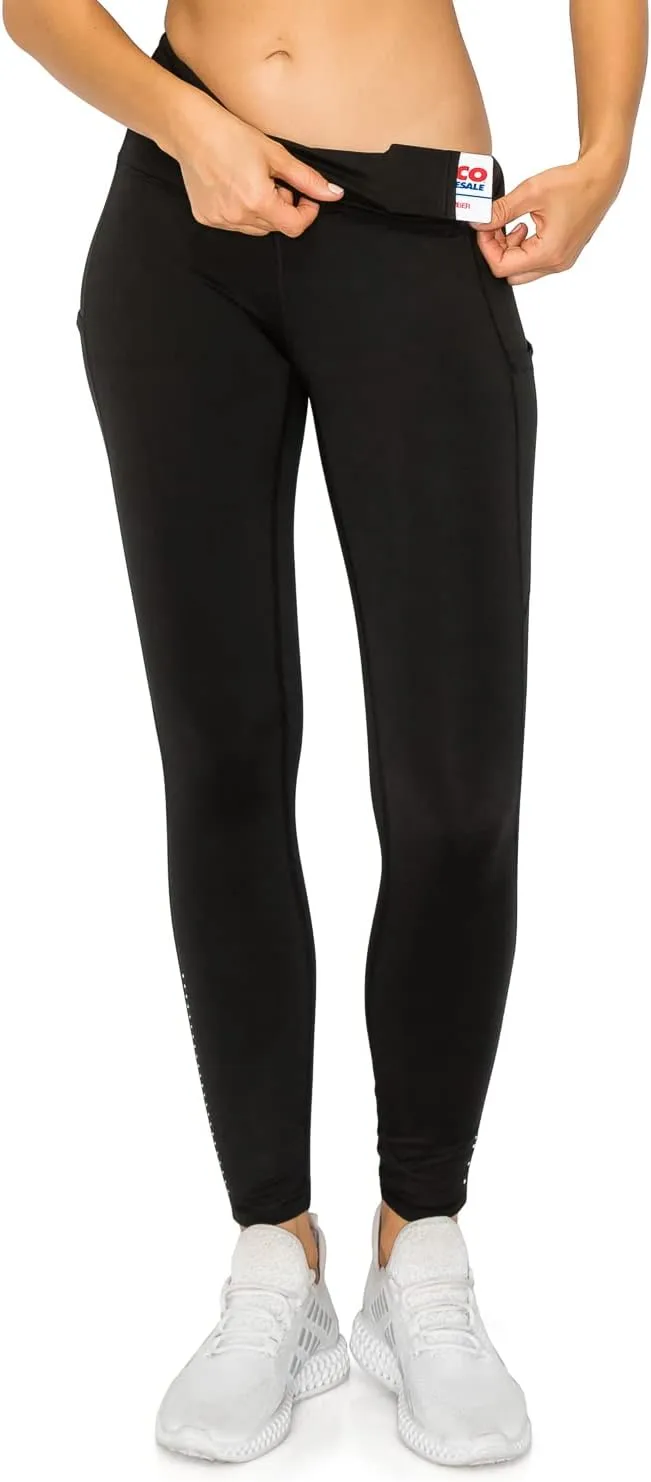 Leggings Depot Women's High Waisted Reflective Yoga Pants with Pockets Athletic Leggings