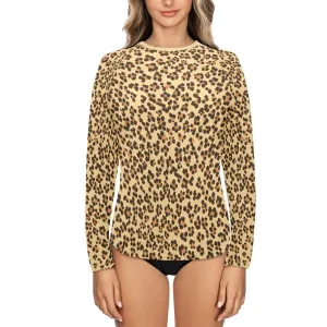 Leopard On Women's Long Sleeve Swim Shirt