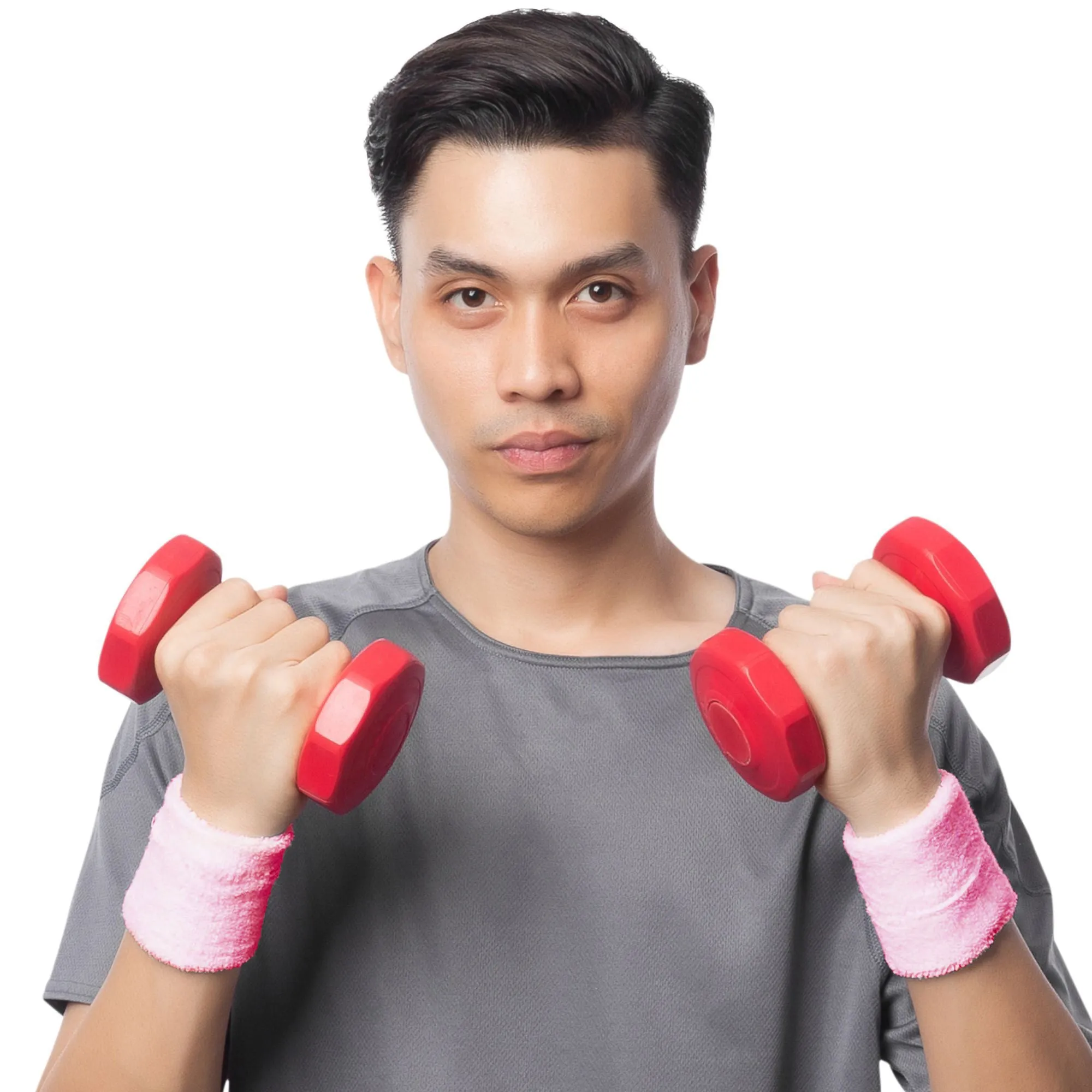 Light Pink Wrist Sweatbands - 6 Pack