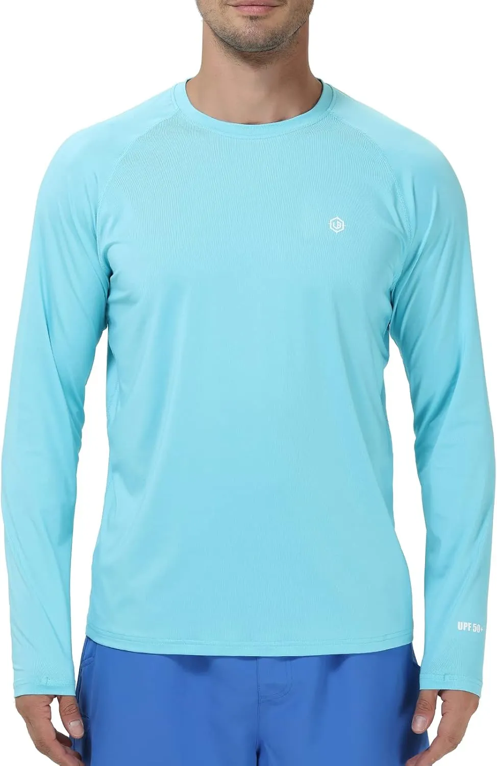 Lightbare Men’s UPF 50  UV Sun Protection Lightweight Long Sleeve T-Shirt Quick Dry for Outdoor Hiking Running