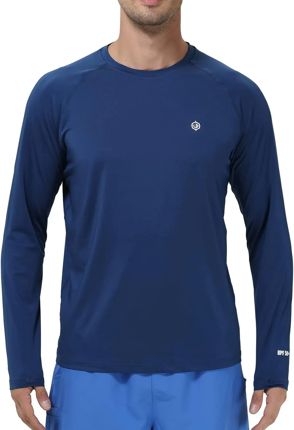 Lightbare Men’s UPF 50  UV Sun Protection Lightweight Long Sleeve T-Shirt Quick Dry for Outdoor Hiking Running