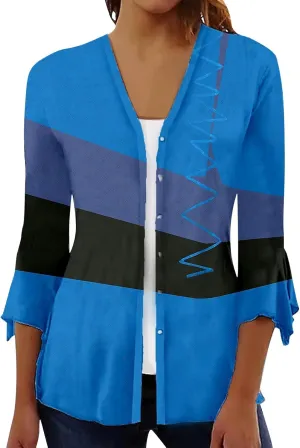 Lightweight Cardigans for Women Women's Casual Lightweight Open Front Cardigans Soft 3/4 Sleeve Cardigan