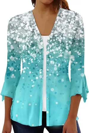 Lightweight Cardigans for Women Women's Casual Lightweight Open Front Cardigans Soft 3/4 Sleeve Cardigan
