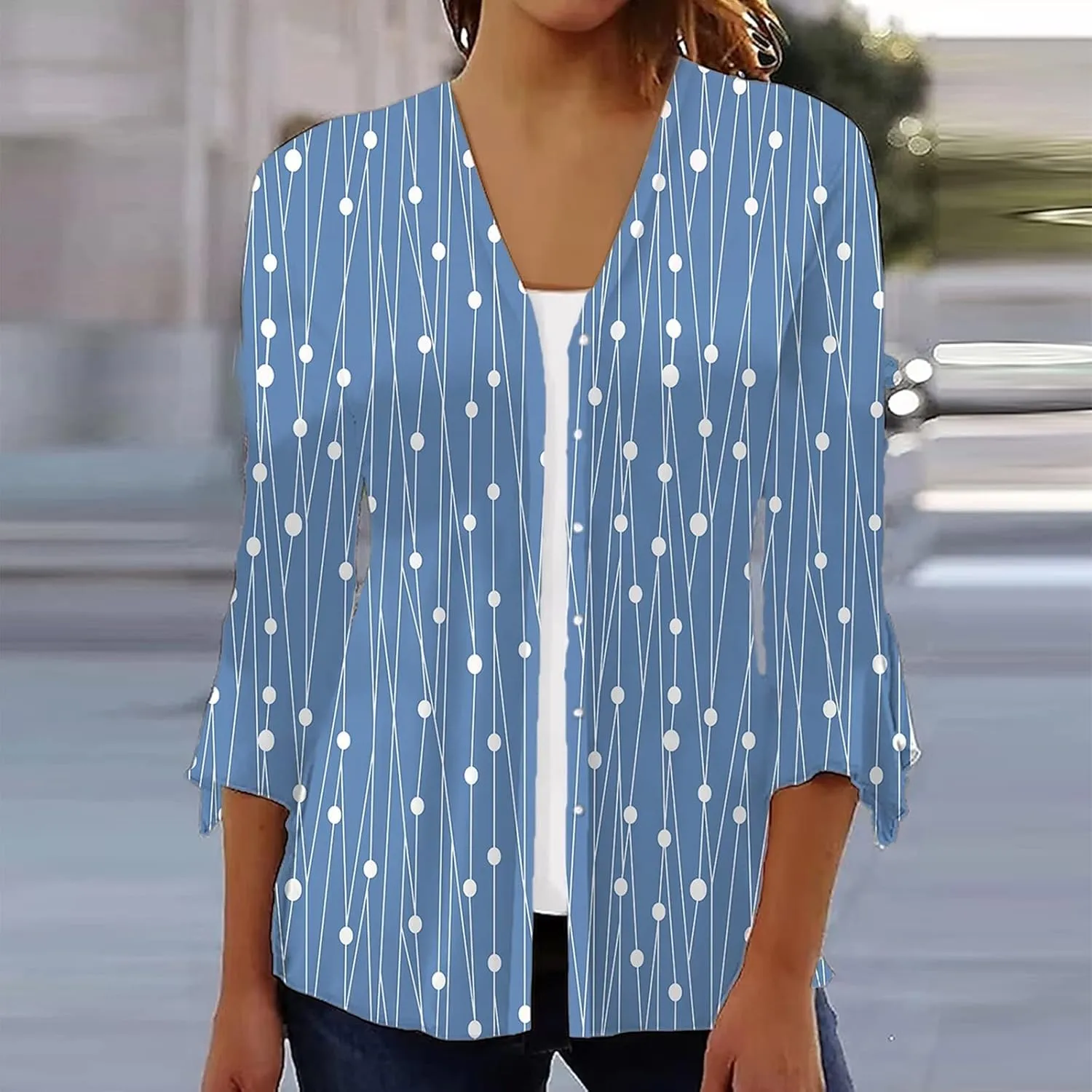 Lightweight Cardigans for Women Women's Casual Lightweight Open Front Cardigans Soft 3/4 Sleeve Cardigan