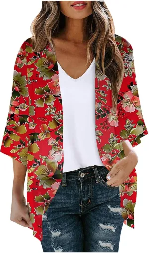Lightweight Kimono Cardigans for Women, Summer Lightweight Chiffon Boho Kimono Cardigans Dressy Casual 2025