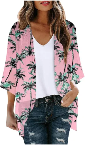 Lightweight Kimono Cardigans for Women, Summer Lightweight Chiffon Boho Kimono Cardigans Dressy Casual 2025
