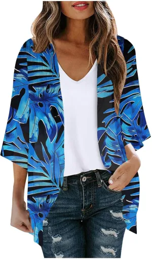 Lightweight Kimono Cardigans for Women, Summer Lightweight Chiffon Boho Kimono Cardigans Dressy Casual 2025