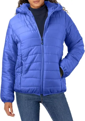 Lightweight Puffer Jacket Women with Hood Women's Lightweight Long-Sleeve Water-Resistant Packable Puffer Jacket