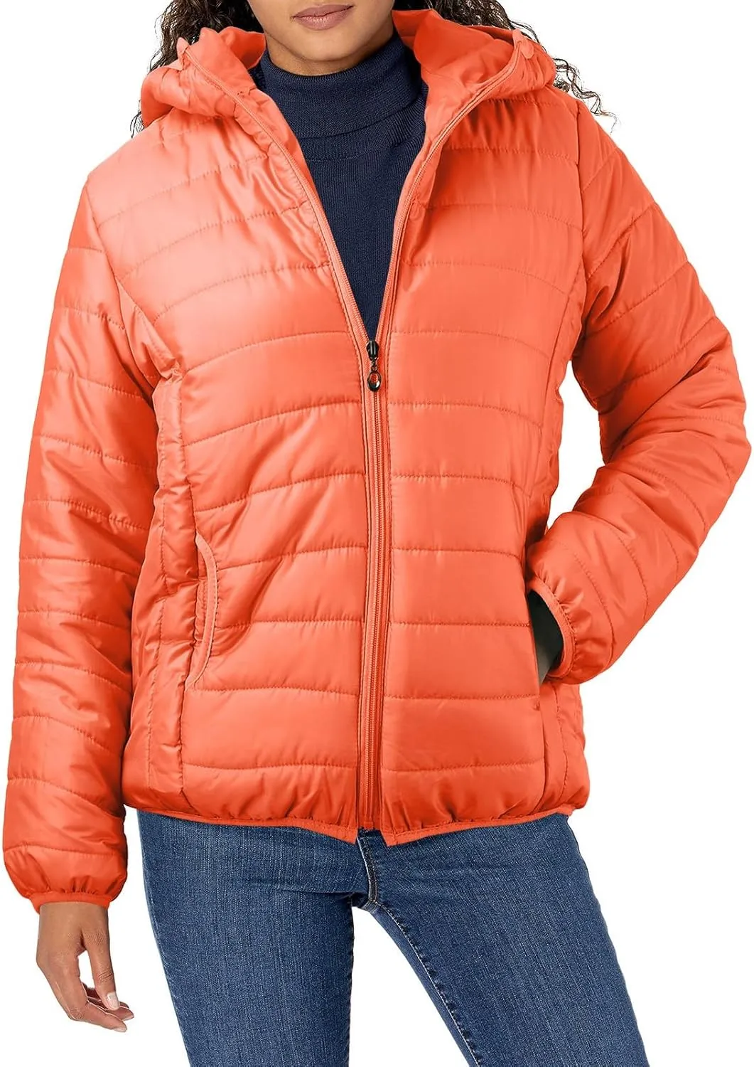 Lightweight Puffer Jacket Women with Hood Women's Lightweight Long-Sleeve Water-Resistant Packable Puffer Jacket