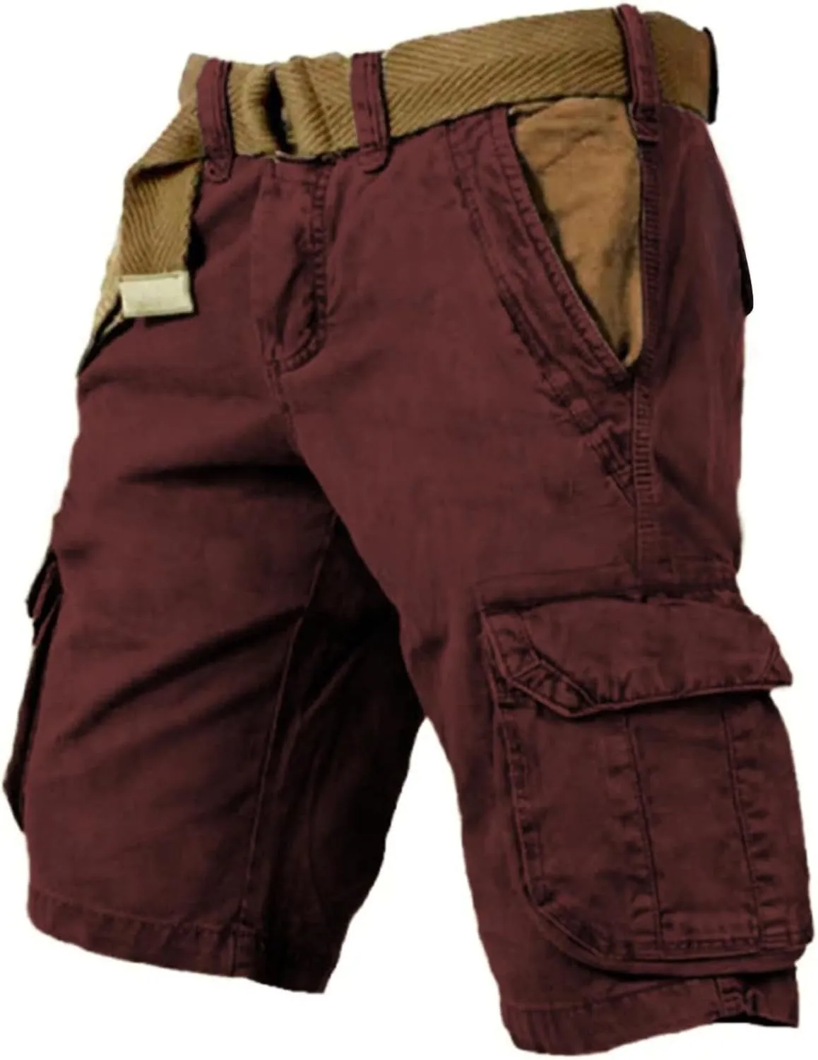 Linen Beach Shorts for Men Linen Shorts Cotton Elastic Waist Drawstring Summer Beach Vacation Shorts with Pockets