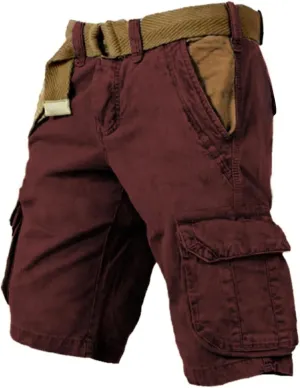 Linen Beach Shorts for Men Linen Shorts Cotton Elastic Waist Drawstring Summer Beach Vacation Shorts with Pockets