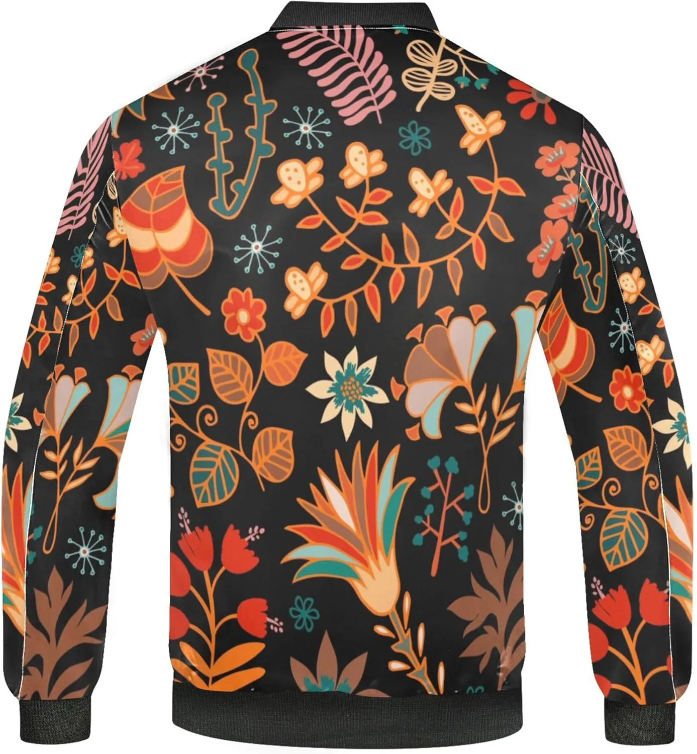 linqin Paisley Flower Ethnic Lightweight Bomber Jacket Men Waterproof Windbreaker Mens Lightweight Zipper Jacket Outwear