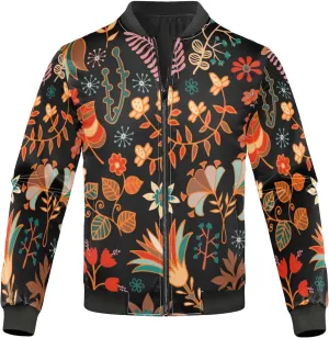 linqin Paisley Flower Ethnic Lightweight Bomber Jacket Men Waterproof Windbreaker Mens Lightweight Zipper Jacket Outwear