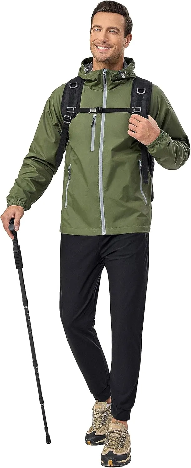 Little Donkey Andy Men’s Lightweight Windbreaker Jacket Breathable Windproof Hooded Wind Coat Hiking Running Golf Travel