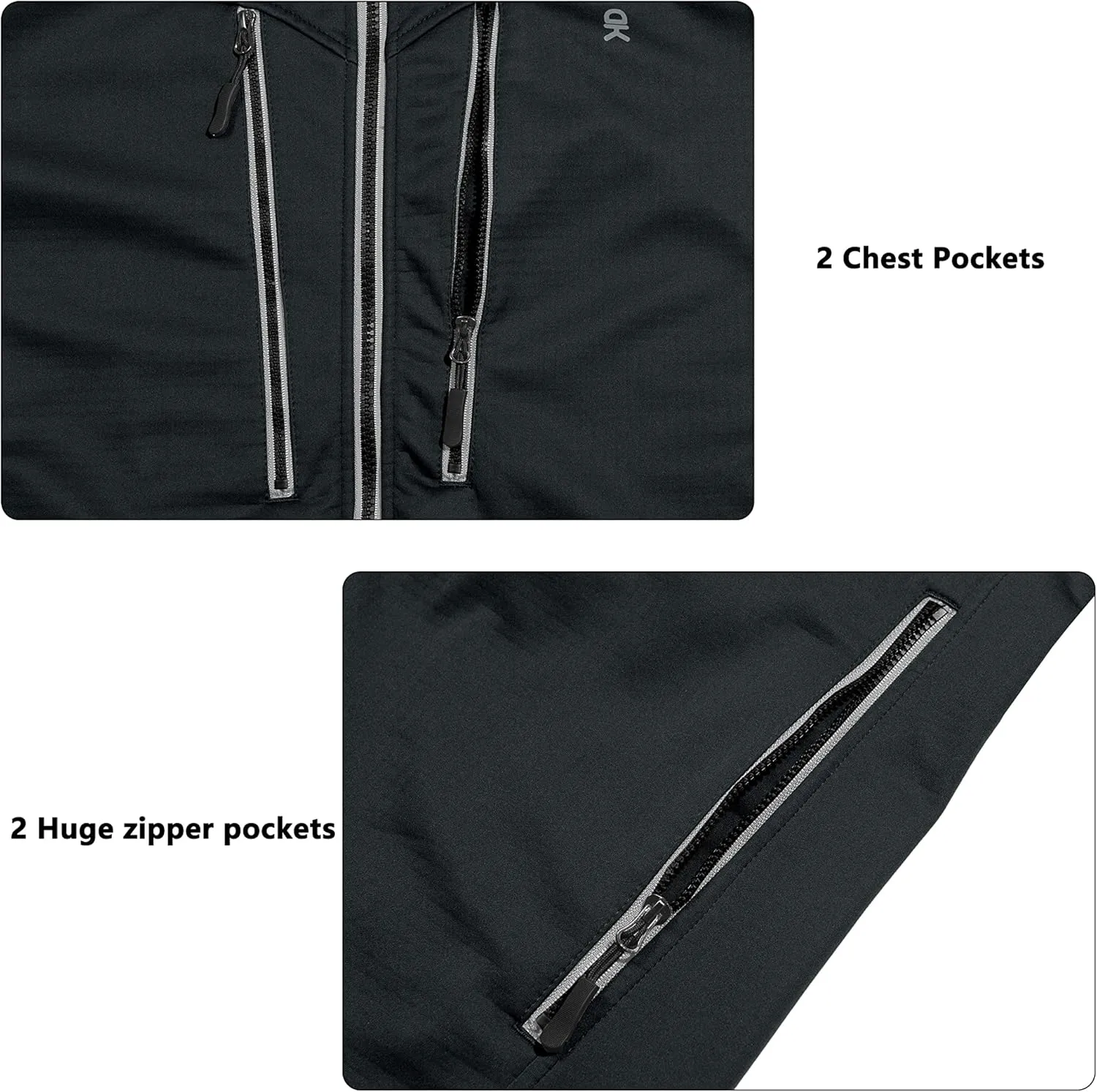 Little Donkey Andy Men's Softshell Grid Fleece Lined Hiking Jacket Water Repellent Windproof Lightweight Travel Running