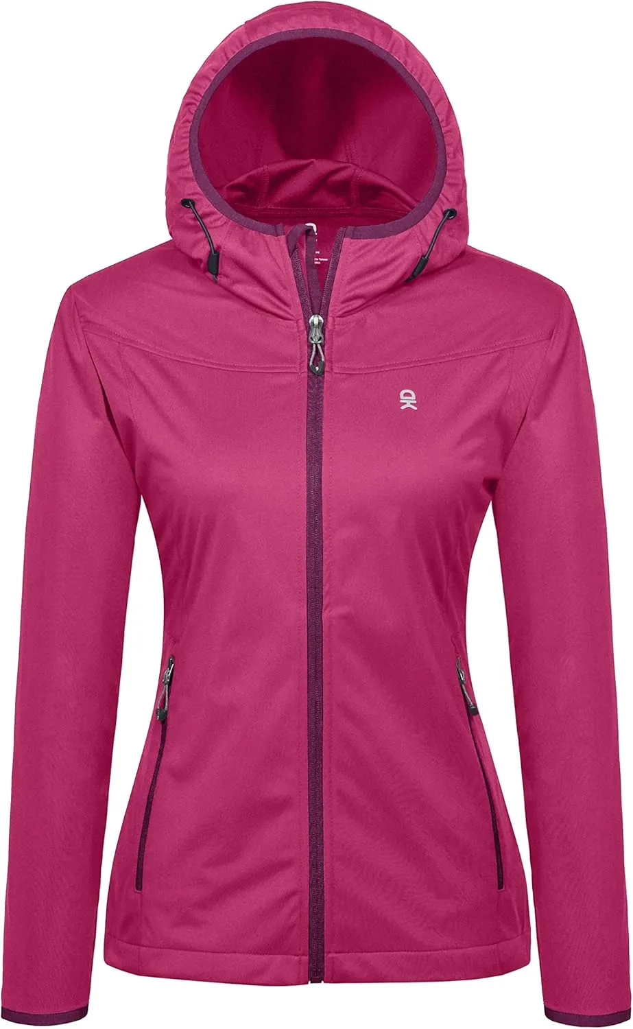 Little Donkey Andy Women's Lightweight Hooded Softshell Jacket for Running Travel Hiking, Windproof, Water Repellent