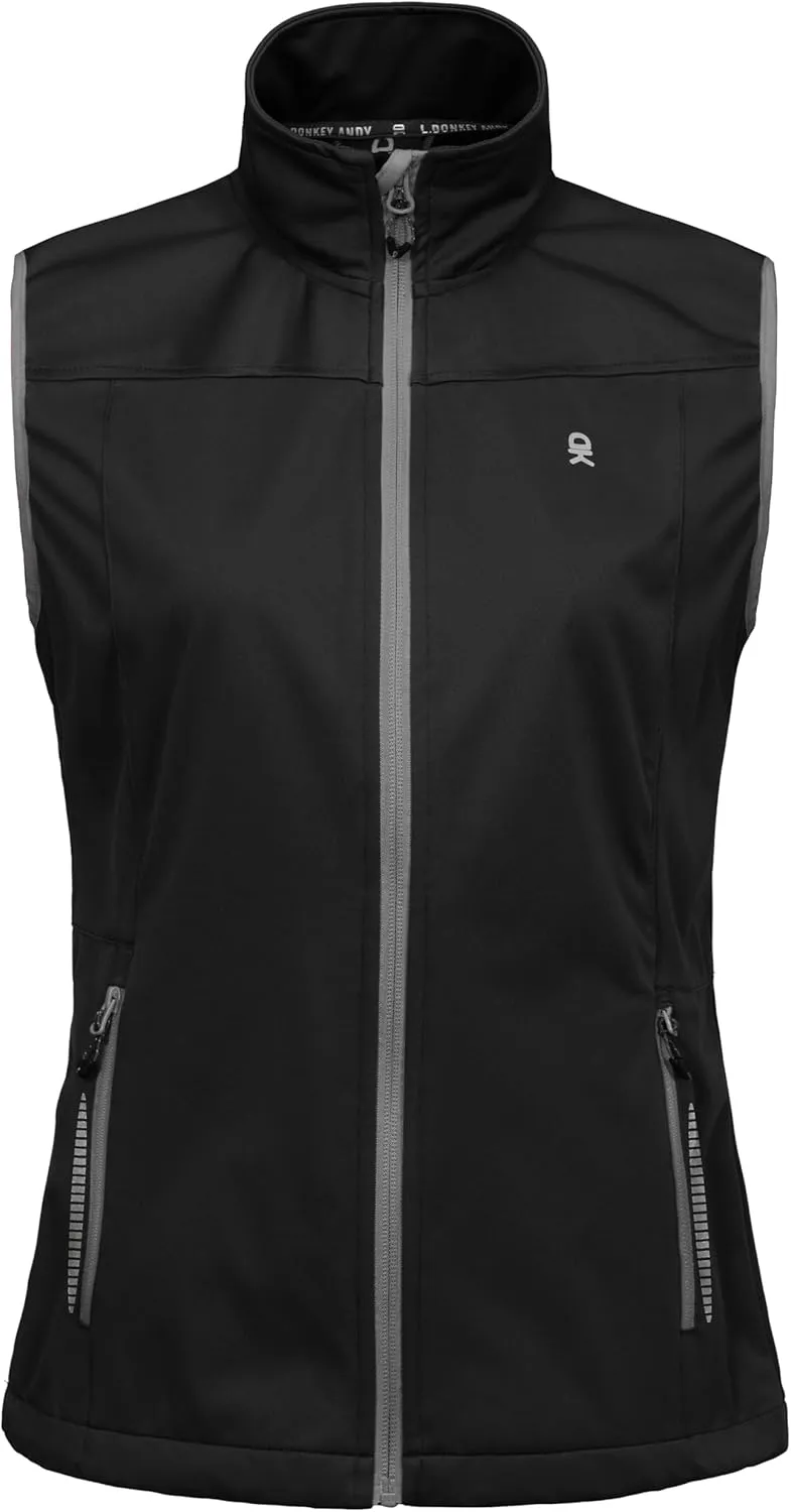 Little Donkey Andy Women's Lightweight Softshell Vest, Windproof Sleeveless Jacket for Running Hiking Travel