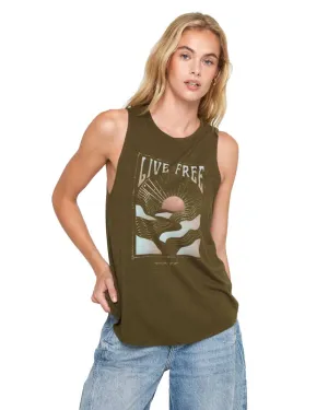 Live Free Jade Muscle Tank