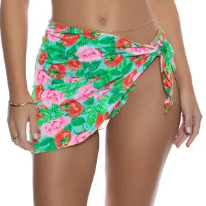 Luli Fama Women's Strawberry Fields - Luxe Stitch Sarong Mini Skirt