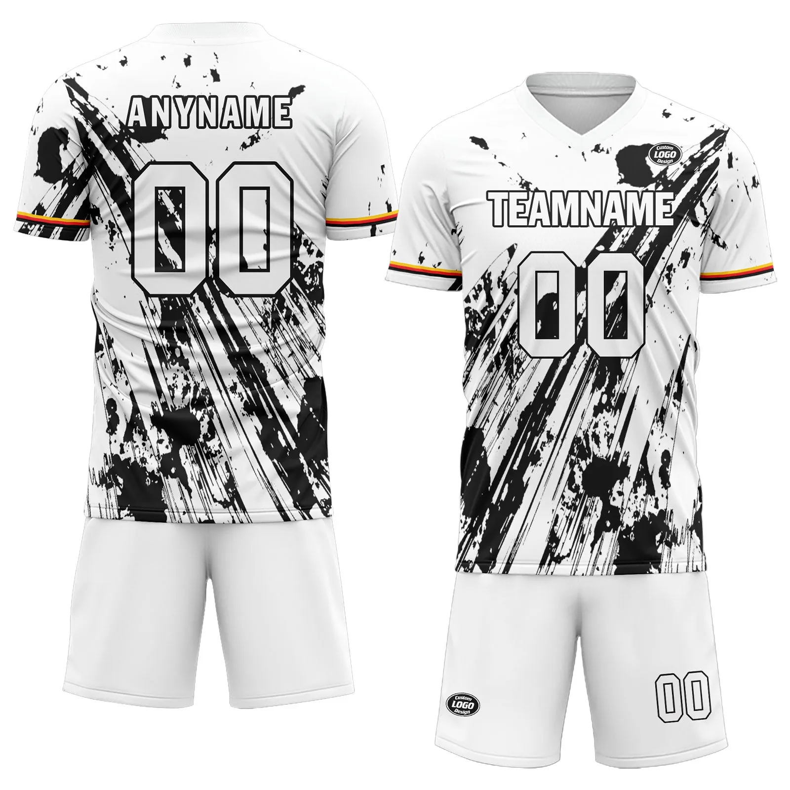 Luxury Gifts,Custom White Black Soccer Sets Jersey Personalized SCJ101-D28010