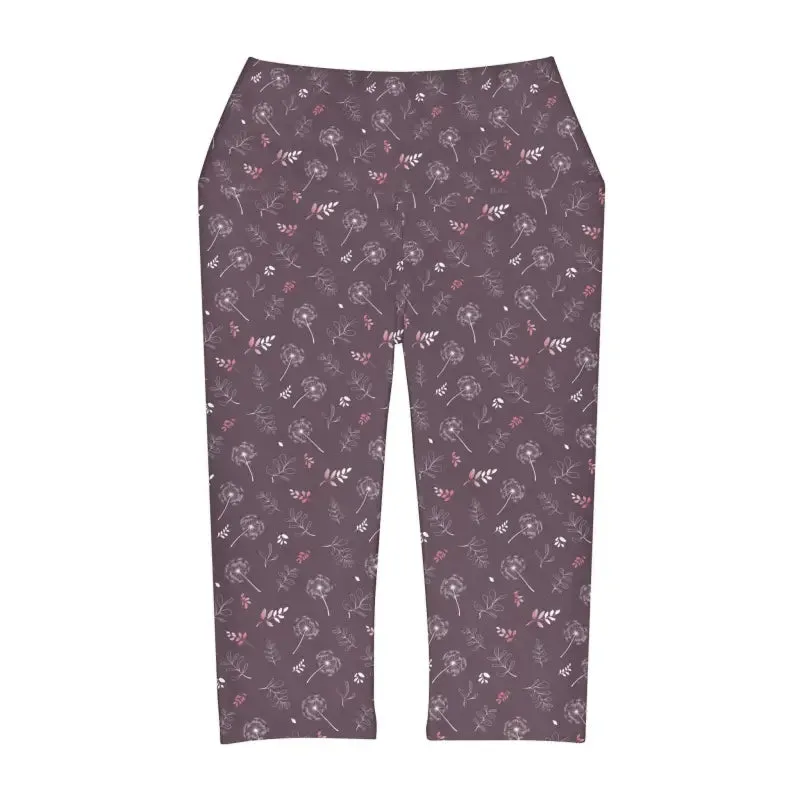 Mauve Yoga Capri Leggings for Ultimate Yoga Practice