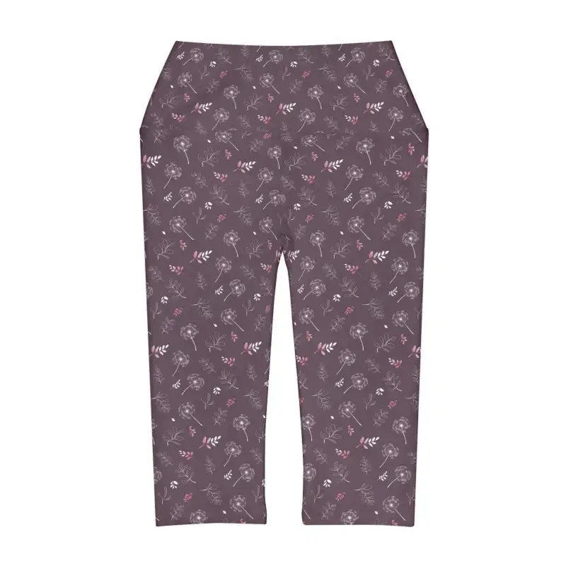 Mauve Yoga Capri Leggings for Ultimate Yoga Practice