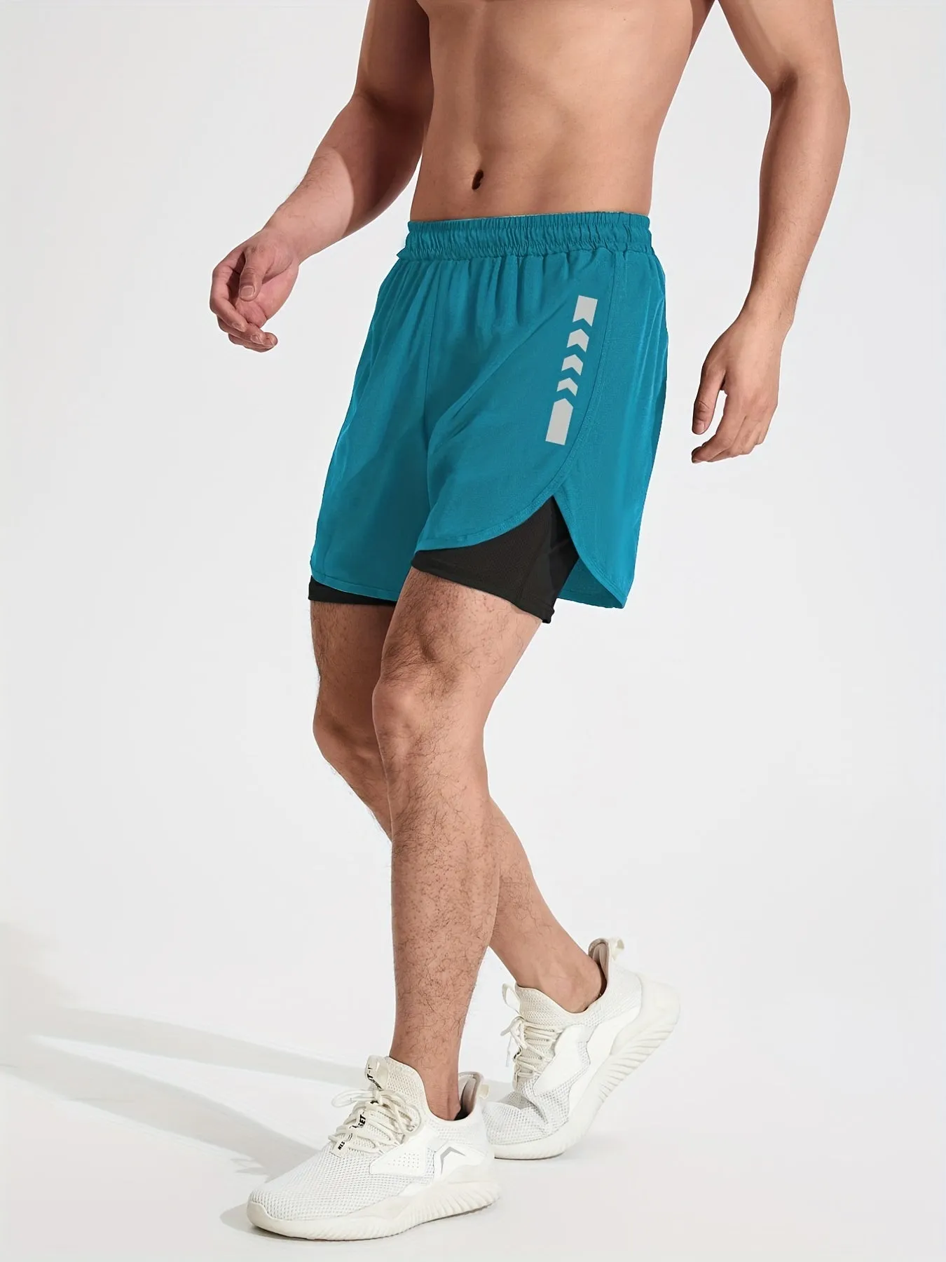 Men Quick Dry Running Shorts with Dual Pockets