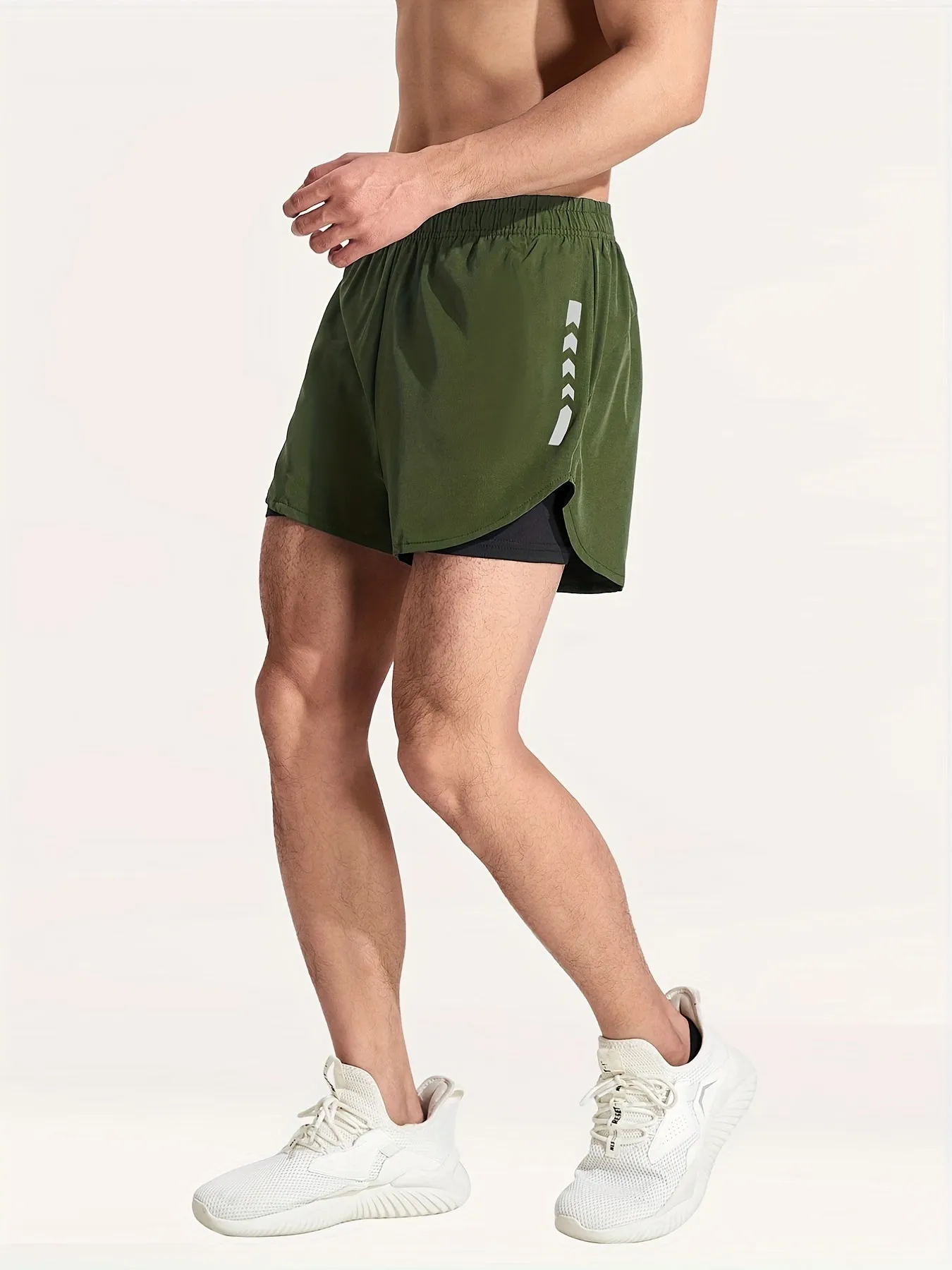 Men Quick Dry Running Shorts with Dual Pockets