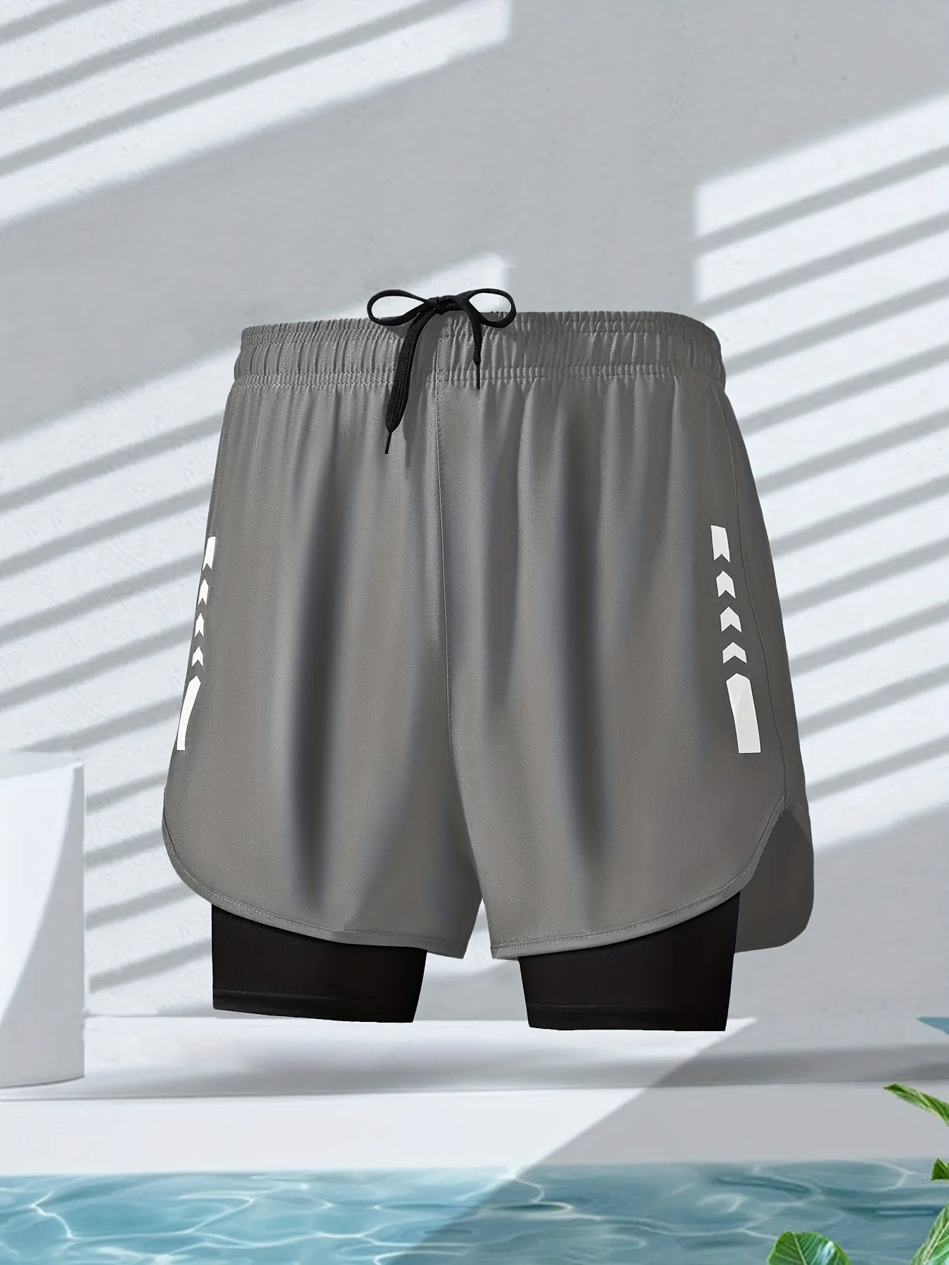 Men Quick Dry Running Shorts with Dual Pockets
