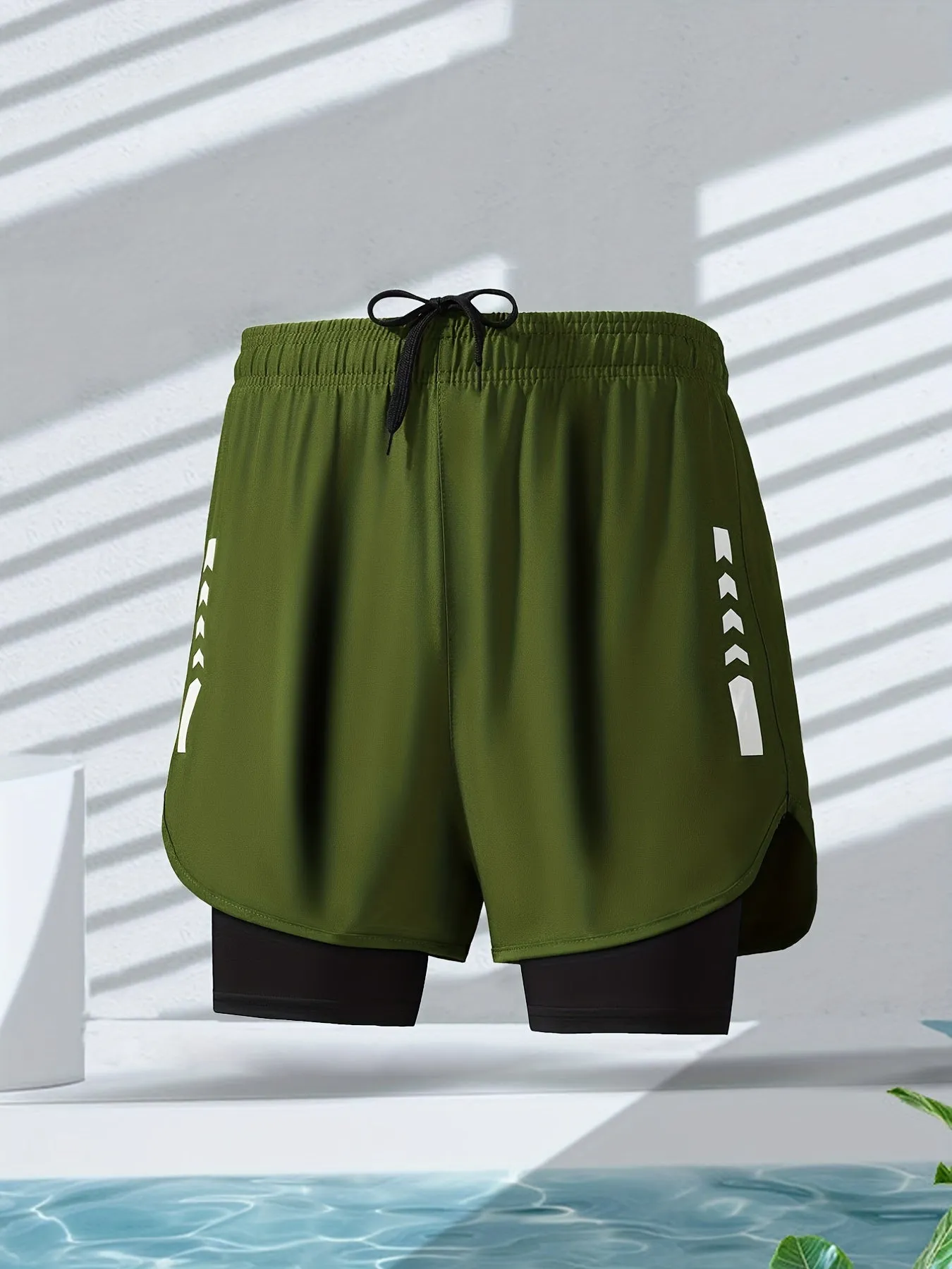 Men Quick Dry Running Shorts with Dual Pockets