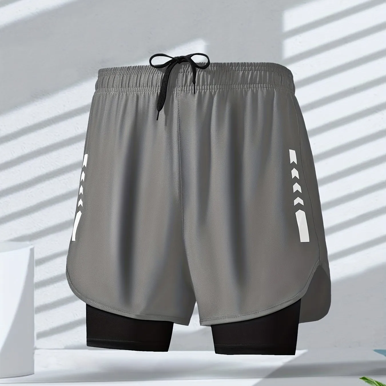Men Quick Dry Running Shorts with Dual Pockets