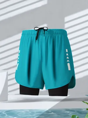 Men Quick Dry Running Shorts with Dual Pockets
