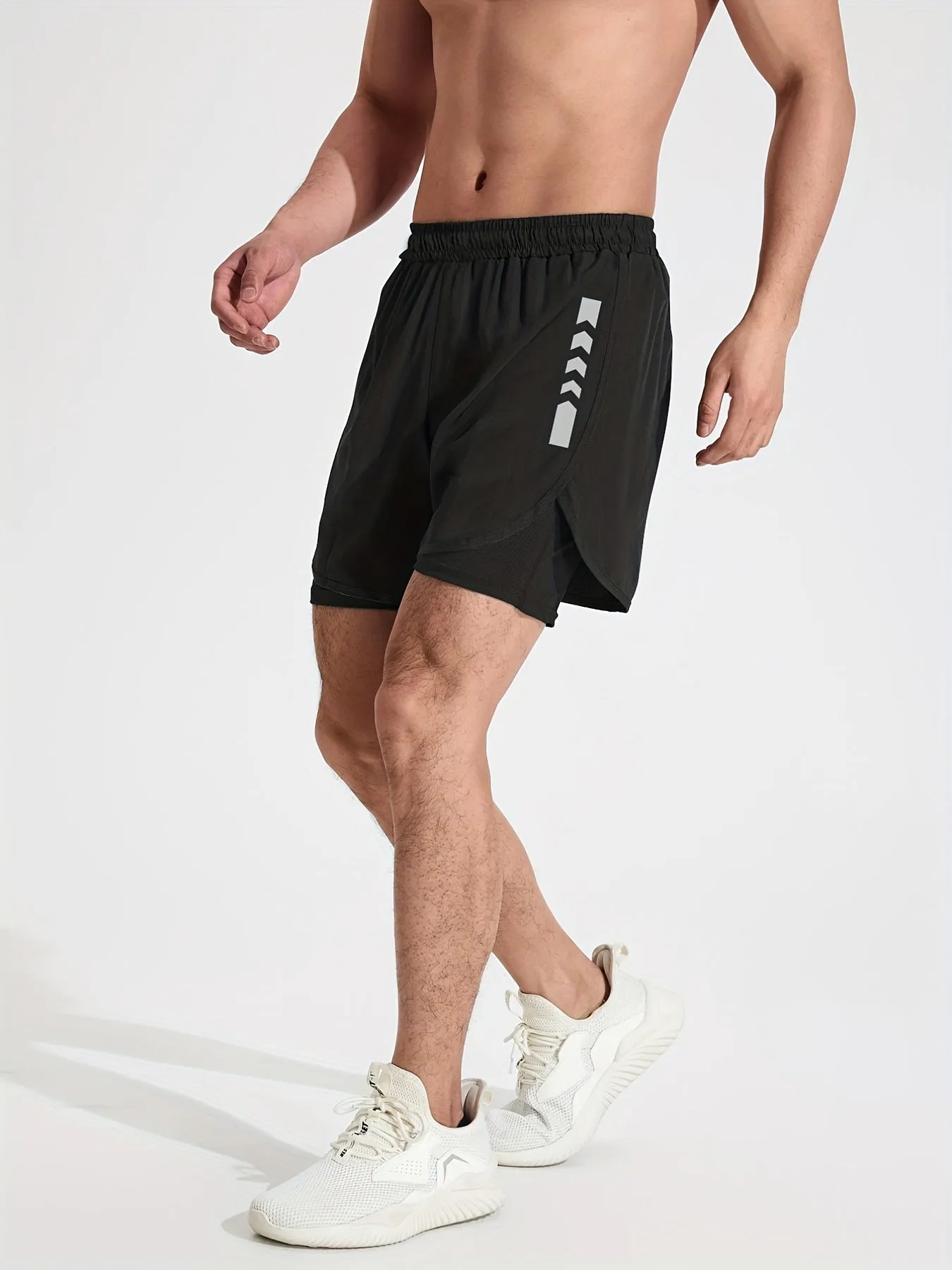 Men Quick Dry Running Shorts with Dual Pockets