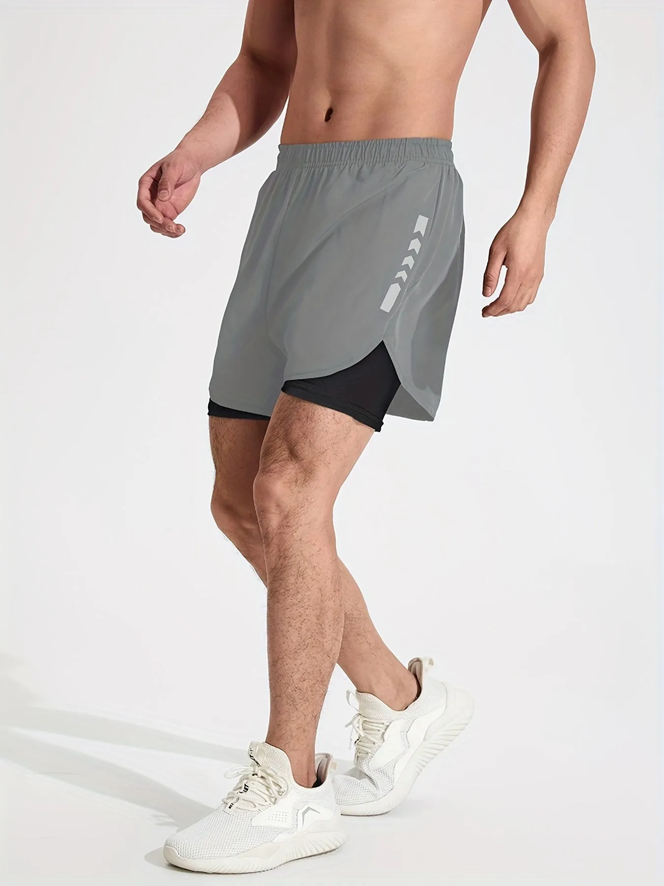 Men Quick Dry Running Shorts with Dual Pockets