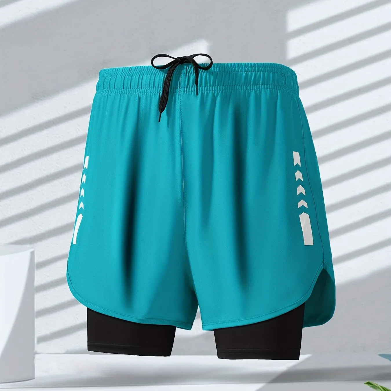 Men Quick Dry Running Shorts with Dual Pockets