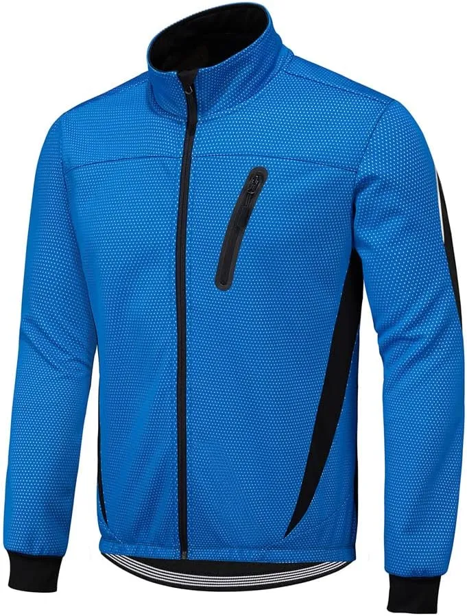 Men Winter Cycling Bike Jacket Fleece Thermal Running Zipper Windproof Coat Breathable Mountain Biking Jacket