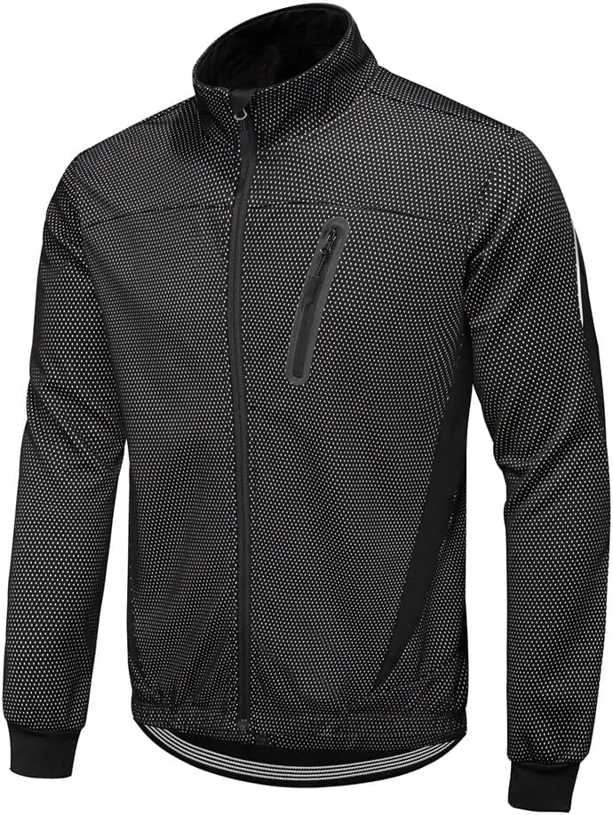 Men Winter Cycling Bike Jacket Fleece Thermal Running Zipper Windproof Coat Breathable Mountain Biking Jacket