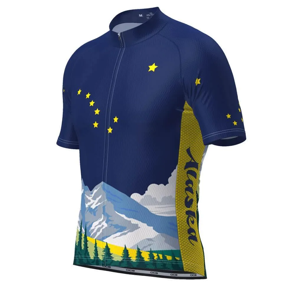 Men's Alaska US State Icon Short Sleeve Cycling Jersey