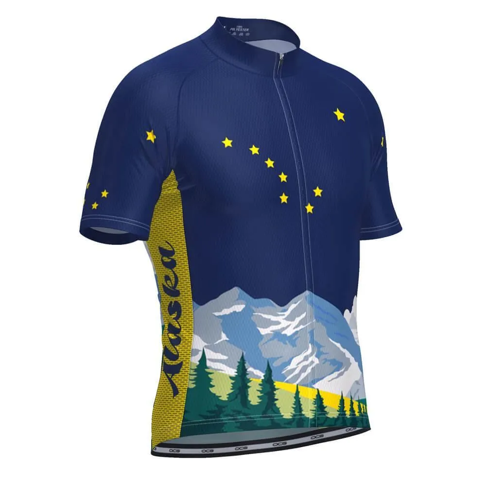 Men's Alaska US State Icon Short Sleeve Cycling Jersey