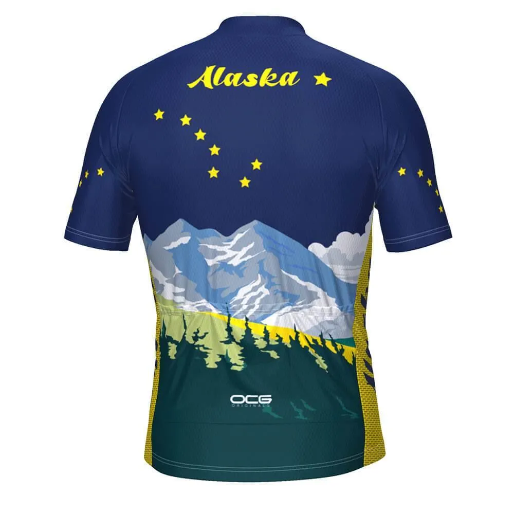 Men's Alaska US State Icon Short Sleeve Cycling Jersey