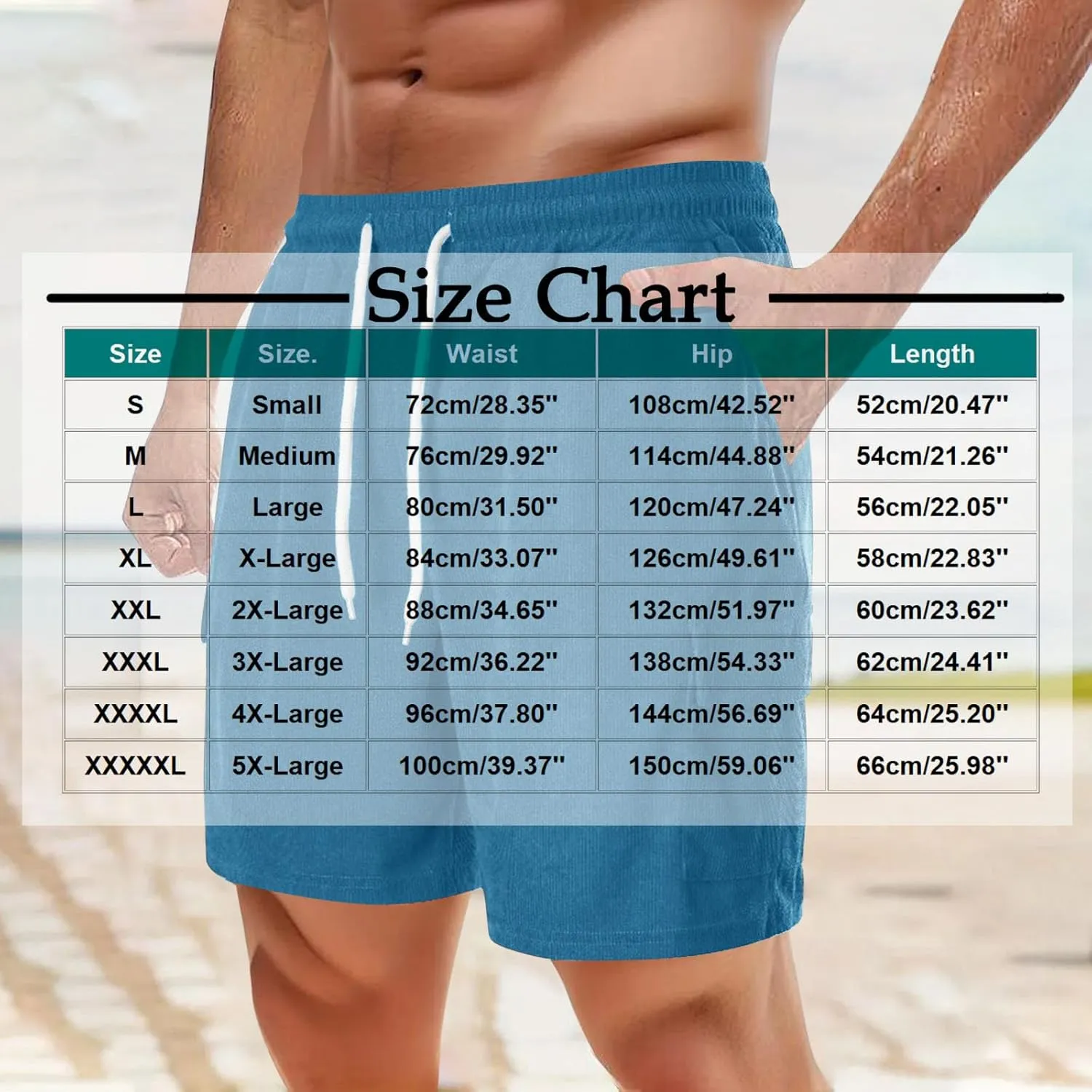 Men's Beach Cargo Shorts Casual Corduroy Elastic Waist Drawstring Lightweight Summer Beach Cargo Shorts