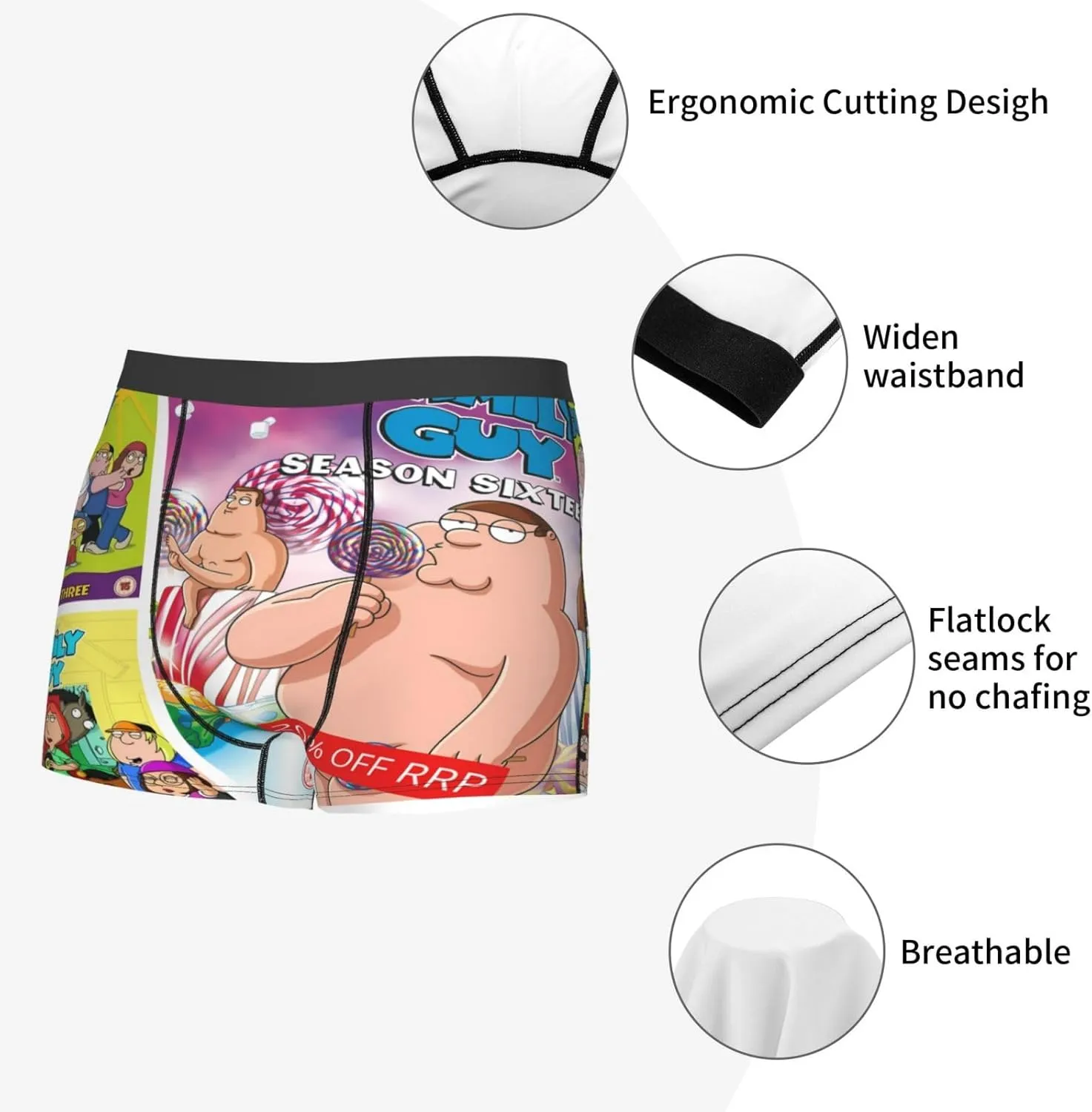 Men's Boxer Brief Moisture-Wicking Comfy Breathable Teen Boxer Brief Underpants
