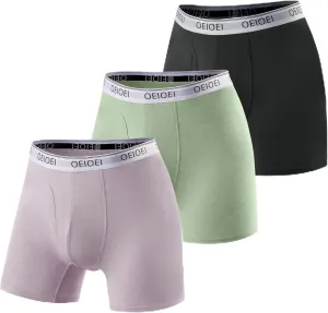 Men's Boxer Briefs Bamboo Rayon Moisture-Wicking Underwear 3 Pack